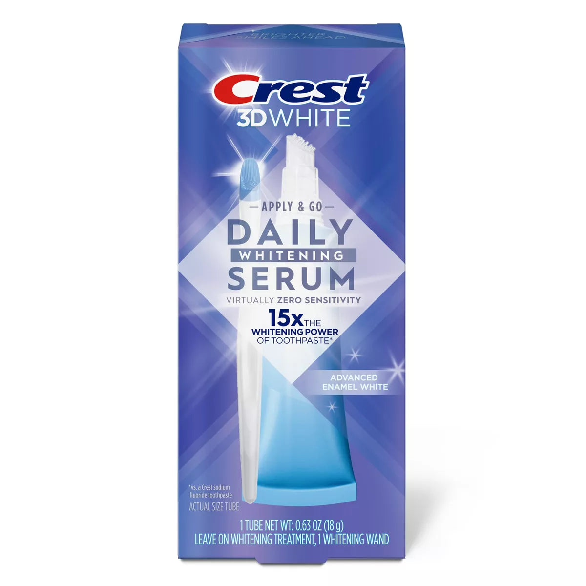Crest 3DWhite Daily Whitening Serum Advanced Enamel White Teeth Whitening Treatment - 0.63 oz