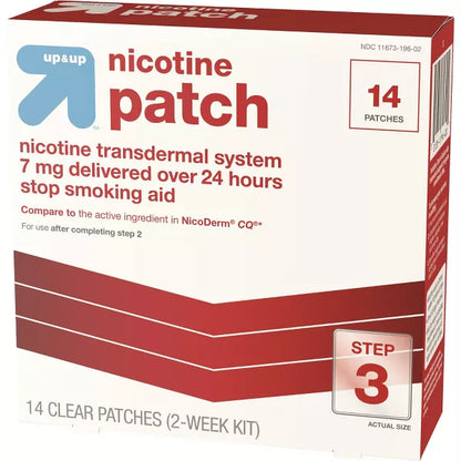 Nicotine Stop Smoking Aid Clear Patches Step 3 - 14ct - up&up